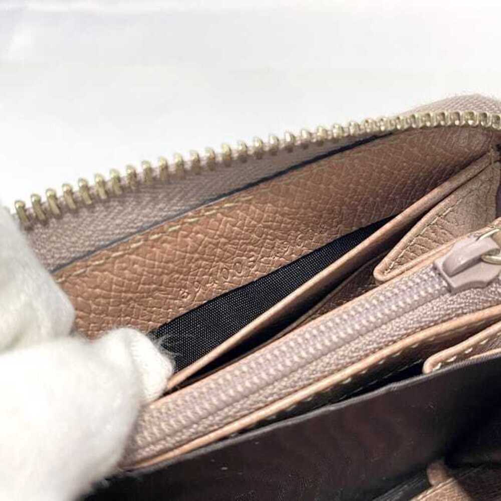 Gucci Round Zipper Long Wallet Beige Brown Pink Interlocking Canvas Leather - Picture 7 of 8